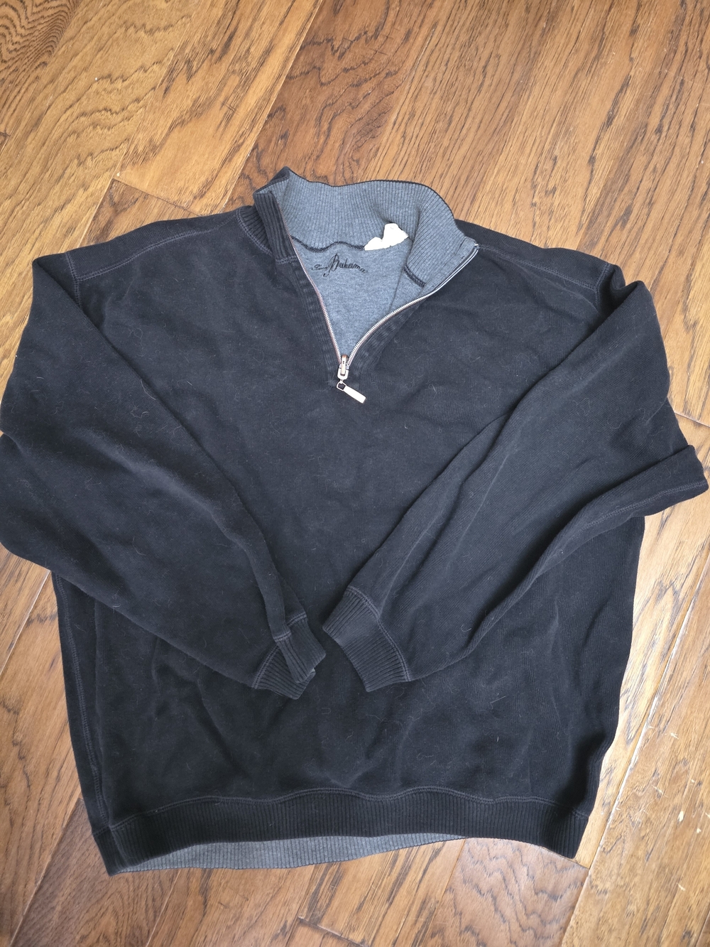 Tommy Bahama Black Quarter-Zip Pullover sz L